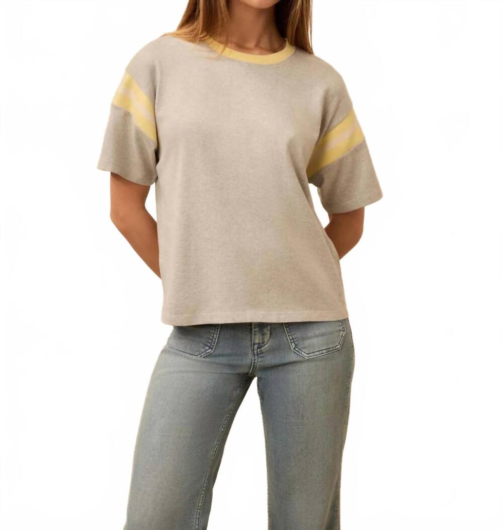 NEW FAHERTY sport jersey throwback tee in spring grey varsity